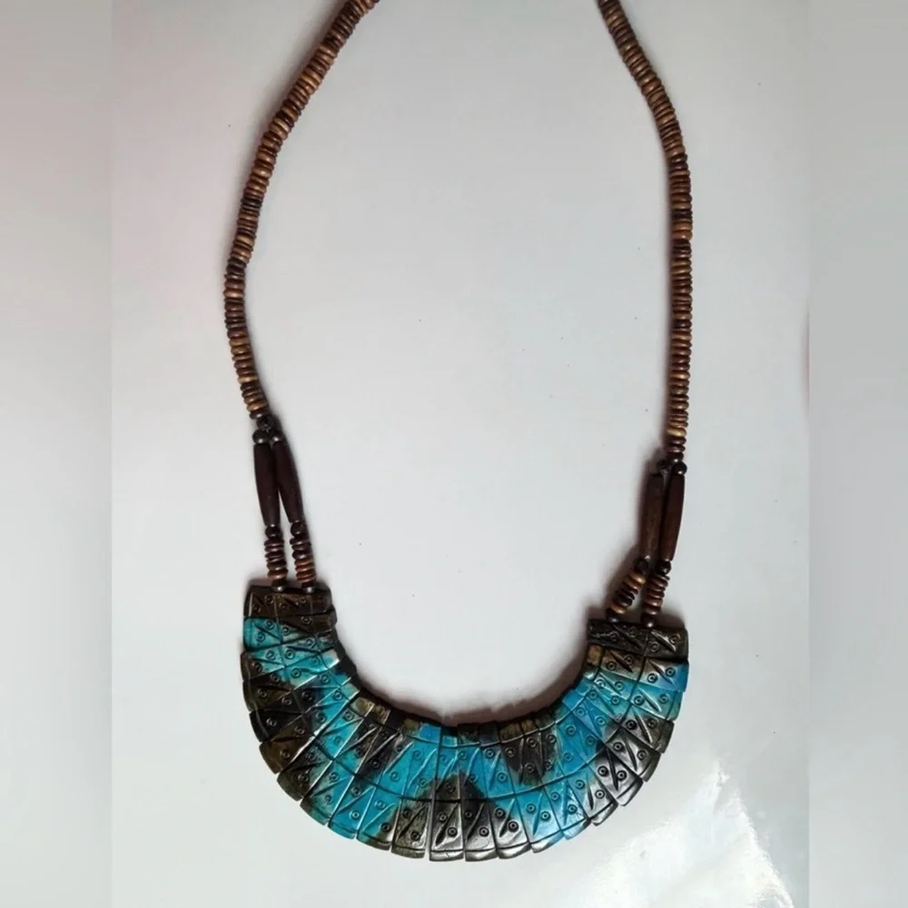 Vintage Handcrafted Artisan Necklace Bohemian Jewelry Beaded Necklace